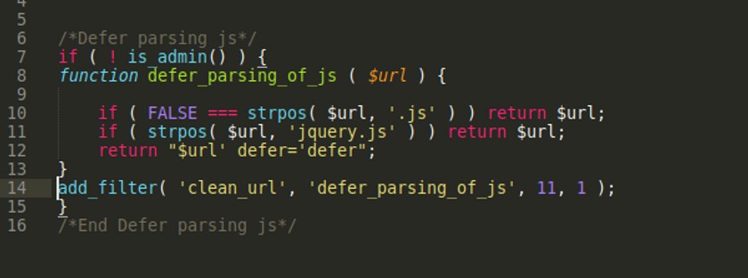 Defer Parsing of Java script in WP