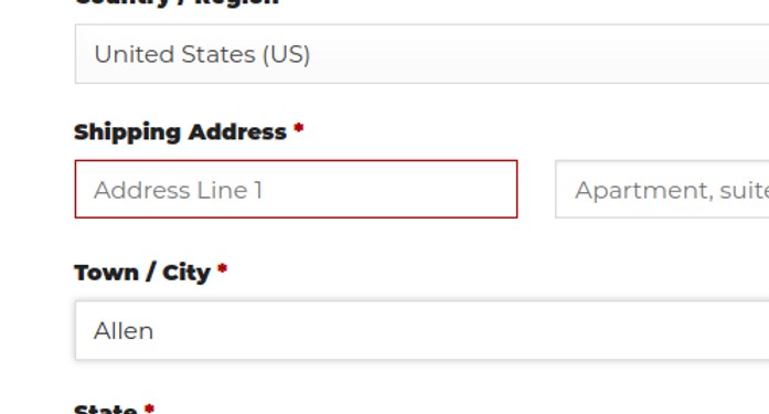 Change Placeholder and Label of Shipping Address in WooCommerce