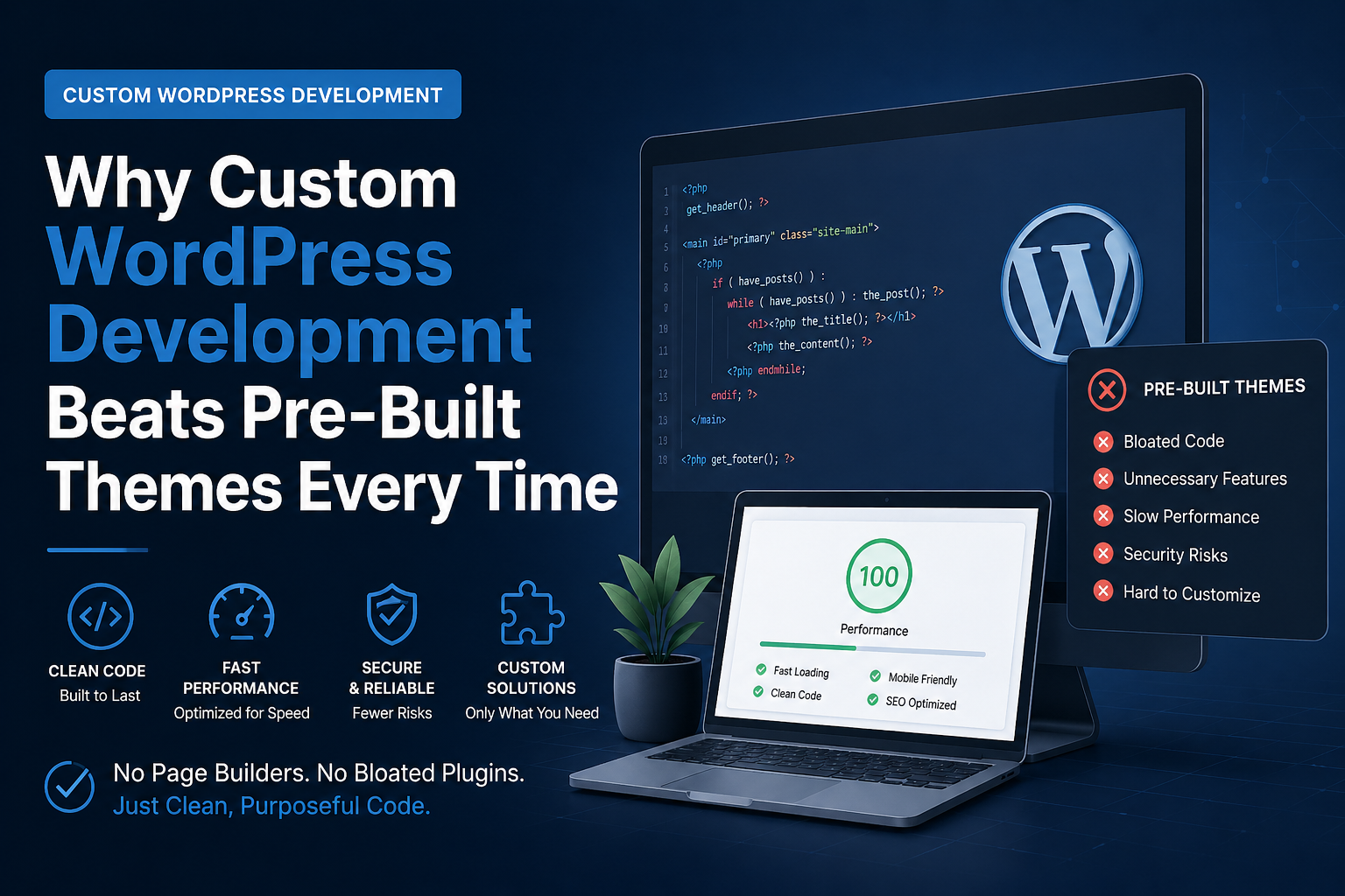 Why Custom WordPress Development Beats Pre-Built Themes Every Time